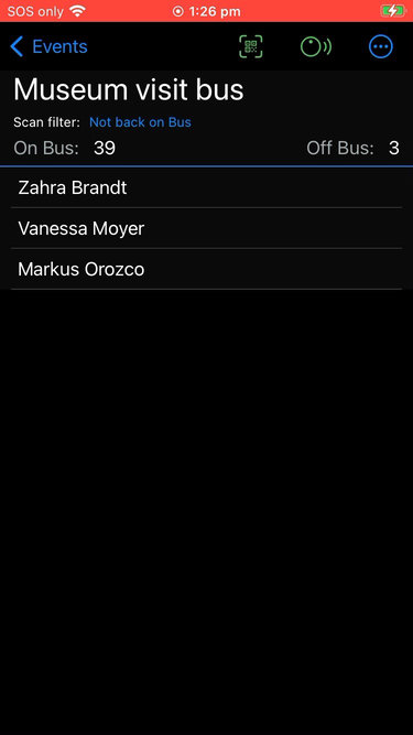 Inosscan showing people who haven't rescanned - not back on the bus