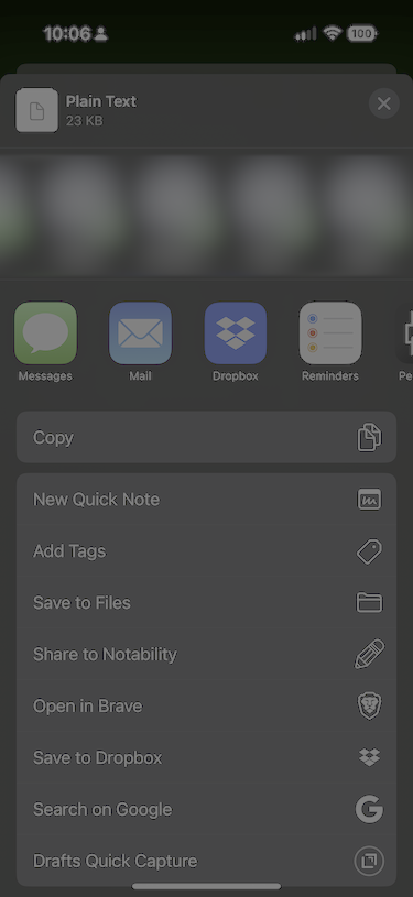 Share exported Inosscan event data on iOS